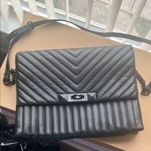 Aldo Black Chevron Crossbody Bag